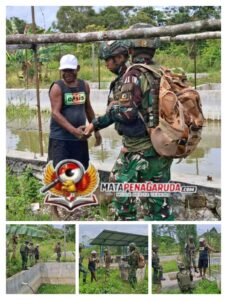 Komsos Kewilayahan Satgas Yonif 521/DY Pererat Silaturrahmi dan Dukung Ketahanan Pangan Budidaya Ikan di Distrik Kobakma