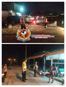 Satpolairud Polresta Denpasar Patroli Malam di Pos Serangan, Sampaikan Imbauan Kamtibmas kepada Masyarakat
