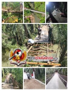 Perbaikan Jembatan Gantung Perintis Sei Kanan Tuntas, Akses Masyarakat Kembali Lancar