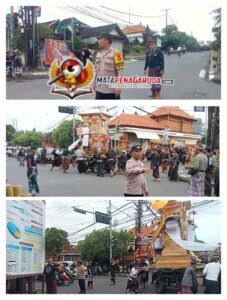Bhabinkamtibmas Kesiman Petilan Amankan Prosesi Ngaben Warga Banjar Batanbuah dan Bukit Buwung