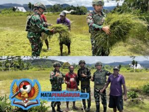 Ciptakan Lingkungan Bersih, Satgas Yonif 521/DY Bersama Warga Gotong Royong di Elelim