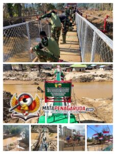 Satgas Gulbencal Kodam I/BB Tuntaskan Pembangunan Jembatan Perintis Garuda di Tukka