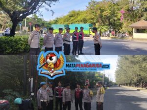 Personel Gabungan Polresta Denpasar Laksanakan Pengamanan Antisipasi Aksi Penolakan Penutupan TPA Suwung