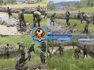 Inisiasi Kolam Ikan Satgas Yonif 521/DY Hadirkan Solusi Ekonomi bagi Warga Eragayam