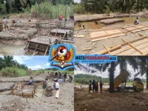 Kodim 0212/TS Bersama Masyarakat Mulai Bangun Jembatan Gantung di Ulu Sosa