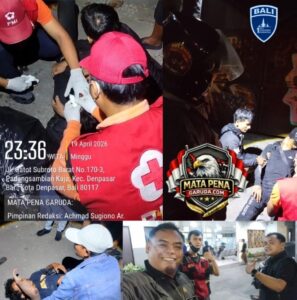 Kolaborasi Relawan POC BALI & Relawan DRS Bantu PMI Kota dalam Penanganan Kecelakaan Di Gatsu Barat Dps Bali
