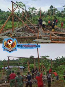 Satgas TMMD Ke-128 dan Warga Kompak, Pembangunan Rumah Capai Progres Positif