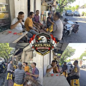 Ngopi Bareng Warga, Bhabinkamtibmas Sumerta Kauh Serap Aspirasi dan Sampaikan Himbauan Kamtibmas