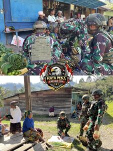 Ekonomi Kerakyatan Satgas Yonif 521/DY Dorong Pertumbuhan Ekonomi Lokal Melalui Belanja Sayur di Distrik Kelila
