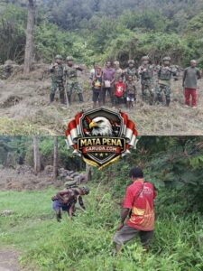 Sinergi TNI dan Rakyat, Satgas Yonif 521/DY Bersama Warga Bersihkan Lingkungan di Distrik Kurima