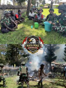 Wujud Nyata Kemanunggalan TNI-Rakyat, Satgas Yonif 521/DY Larut Dalam Tradisi Bakar Batu Bersama Warga Bolakme