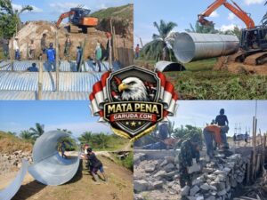 Kodim 0208/AS Rampungkan Pembangunan Jembatan Armco di Desa Teluk Dalam