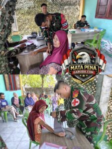 Satgas Pamtas RI–Malaysia Yonarmed 19/Bogani Gelar Pengobatan Gratis bagi Masyarakat Desa Tombolango