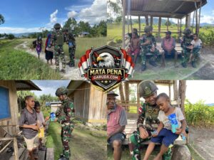 Hangatkan Kebersamaan di Papua Pegunungan, Satgas Yonif 521/DY Gelar Anjangsana di Distrik Elelim