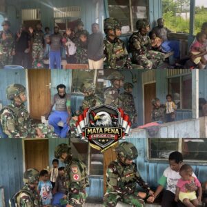 Perkuat Binter dan Kepedulian Sosial, Satgas Yonif 521/DY Hadir Berikan Pelayanan Kesehatan Gratis serta Bagikan Baju Layak Pakai kepada Warga Distrik Kobakma