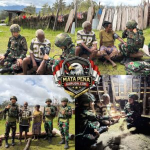 Pergencar Komsos TNI, Satgas Yonif 521/DY Pererat Keharmonisan dan Edukasi Pelayanan Kesehatan Gratis Bersama Masyarakat Distrik Napua