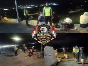 Personel Satpolairud Polresta Denpasar Intensifkan Patroli Malam Dan Sampaikan Pesan Kamtibmas Kepada Wisatawan Di Dermaga Serangan