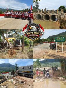 Jembatan Armco Penghubung Desa di Lau Baleng Karo Rampung Dibangun Kodim 0205/TK
