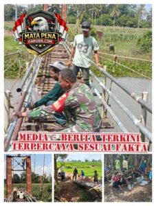 SEMANGAT DAN KEBERSAMAAN TNI DENGAN RAKYAT DALAM PEMBANGUNAN “JEMBATAN PERINTIS GARUDA”KODIM 0411/KMLAMPUNG TENGAH.
