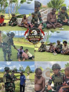 Kepedulian dan Kebersamaan di Tanah Papua, Satgas Yonif 521/DY Pererat Silaturahmi dengan Warga Distrik Elelim