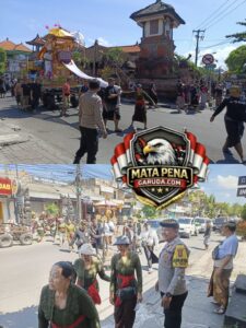 Bhabinkamtibmas Polsek Dentim Kawal Sejumlah Prosesi Ngaben di Beberapa Wilayah