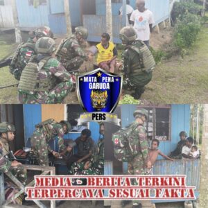 Bangun Kepercayaan dan Sinergitas, Satgas Pamtas Yonif 645/GTY Gelar Pelayanan Kesehatan di Kobakma