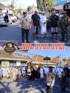 Polsek Denpasar Selatan Amankan Prosesi Melasti Rangkaian Piodalan Tilem Kajeng di Sanur