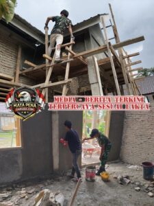 Program Bakti TNI Terus Berjalan, Renovasi SMP Negeri 3 Purbatua Capai Progres 81,5 Persen